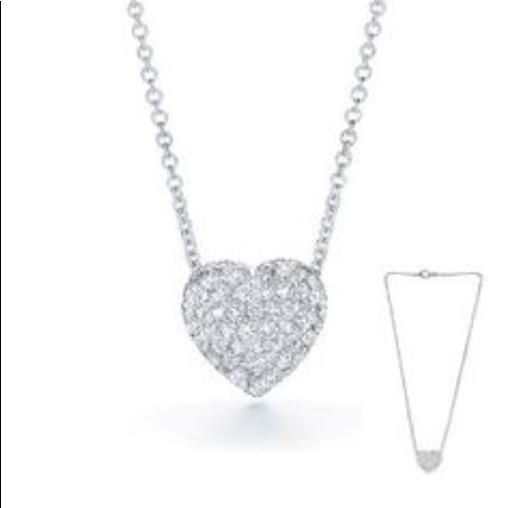 FLASH SALE Large CZ heart pendant on 20” chain